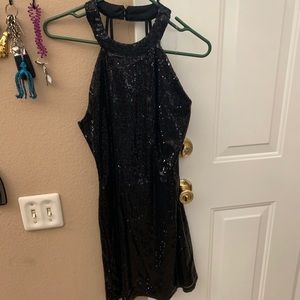 All black sequin dress. Lined. Sexy